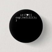 Koffie Smart Coding Software Engineer Ronde Button 3,2 Cm (Voorkant)