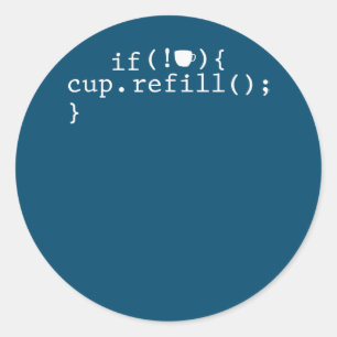 Koffie Smart Coding Software Engineer Ronde Sticker