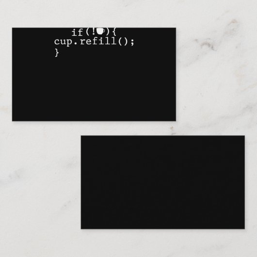 Koffie Smart Coding Software Engineer Visitekaartje (Voorkant / Achterkant)