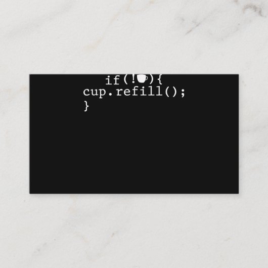 Koffie Smart Coding Software Engineer Visitekaartje (Voorkant)