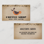 Koffie spatten in Cup Logo Visitekaartje (Voorkant / Achterkant)