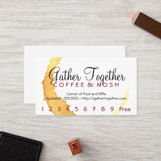 Koffie Stain Gather Punch / Loyalty Card (Voorkant / Achterkant in situ)