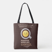 Koffie stelt me geen lastige vragen draagtas (Achterkant)