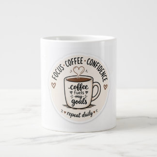 Koffie Stimuleert Mijn Doelen Cute Koffiemok Ontwe Extra Grote Beker