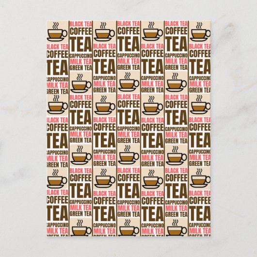 KOFFIE TEA PATTERN, Briefkaart (Voorkant)