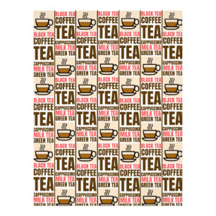 KOFFIE TEA PATTERN, Briefkaart Foto Afdruk
