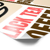 KOFFIE TEA PATTERN, Fotouitbreiding Foto Afdruk (Hoek)