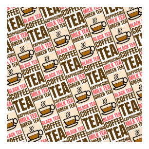 KOFFIE TEA PATTERN, Fotouitbreiding Foto Afdruk