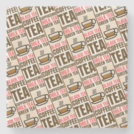 KOFFIE TEA PATTERN, Onderzetter van steen