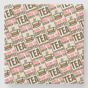 KOFFIE TEA PATTERN, Onderzetter van steen