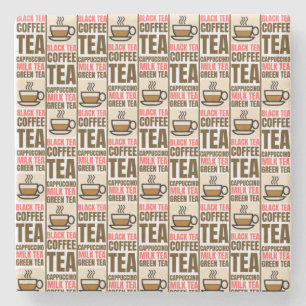 KOFFIE TEA PATTERN, Onderzetter van steen