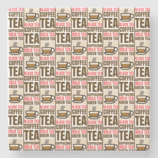 KOFFIE TEA PATTERN, Onderzetter van steen (Voorkant)