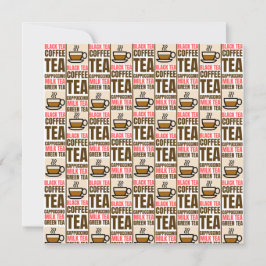 KOFFIE TEA PATTERN, platte Kaart