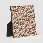 KOFFIE TEA PATTERN, tabletop Plaque met Easel Fotoplaat (Voorkant)