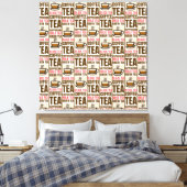 KOFFIE TEA PATTERN, verrekte canvas afdrukken (Insitu (Slaapkamer))