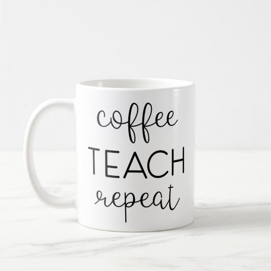 Koffie. Teach. Herhaal. Koffiemok (Links)