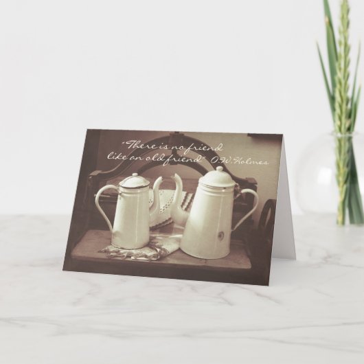  koffie/theapots-vriendschap "Old Friend" Kaart (Voorkant)