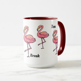 Koffie thee break roze flamingo mok