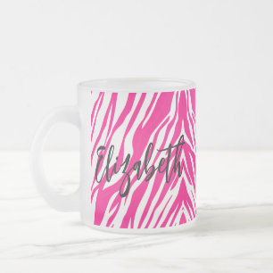 Koffie Thee Mokken, Hot Pink Leopard Matglas Koffiemok