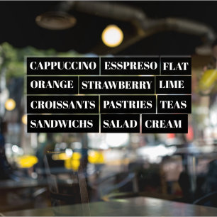 Koffie Thee Salades Raam Vinyls Transparant Eten Raamsticker