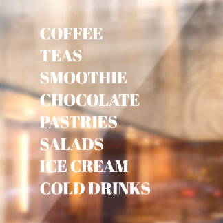 Koffie Thee Salades Ramen Transparant | Eten Raamsticker