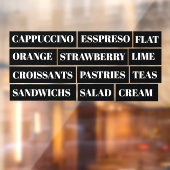 Koffie Thee Salades Venster Vinyl Transparant | Et Raamsticker (Vel 2)