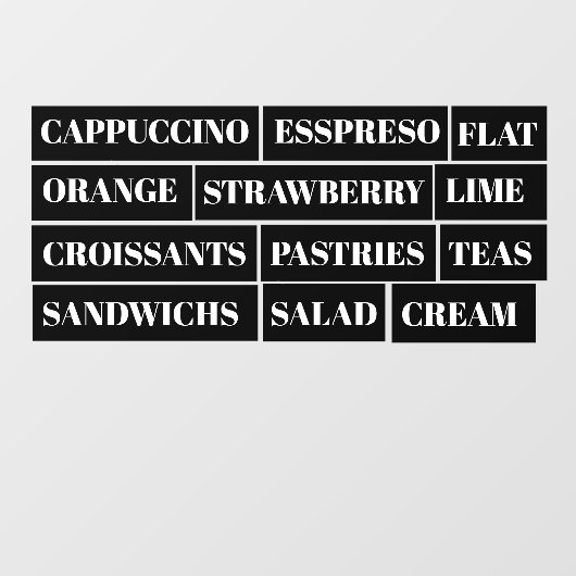 Koffie Thee Salades Venster Vinyl Transparant | Et Raamsticker (Vel)