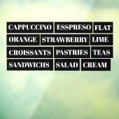 Koffie Thee Salades Venster Vinyl Transparant | Et Raamsticker (Vel 3)