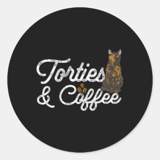 Koffie Tortoiseshell Kat Tortie Ronde Sticker