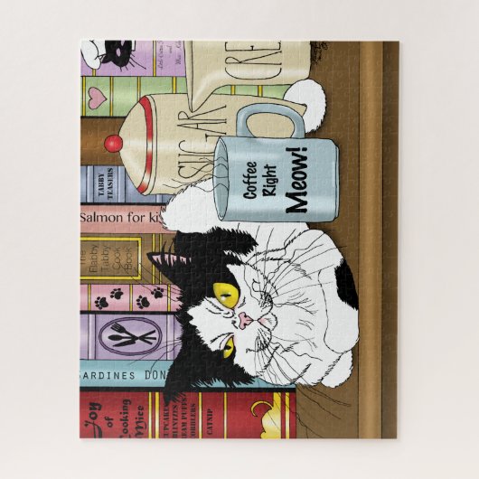 Koffie Tuxedo Cat Legpuzzel (Verticaal)