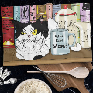 Koffie Tuxedo Kat Grappig Theedoek