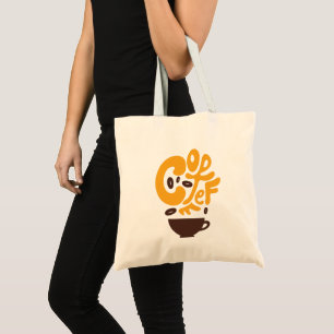 Koffie typografie voor koffieliefhebber tote bag