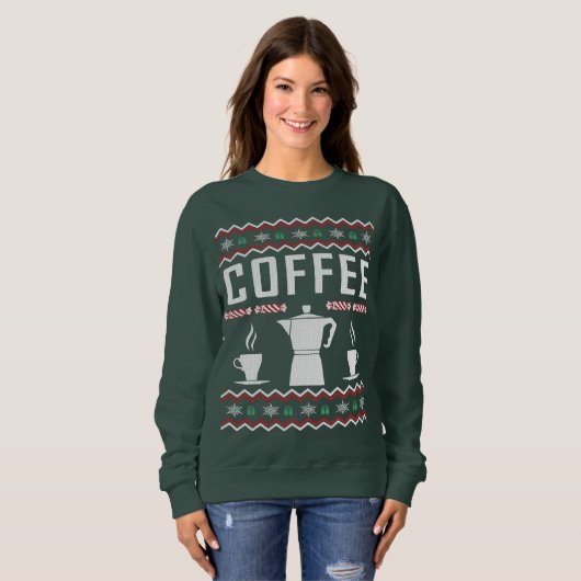 Koffie Ugly KerstSweater Trui (Voorkant volledig)