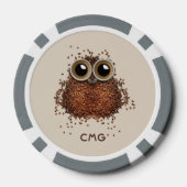 Koffie Uil aangepaste monogram poker chips (Achterkant)