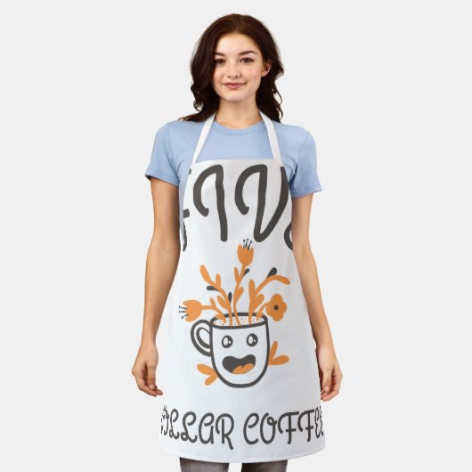 Koffie van vijf dollar schort (Gedragen)