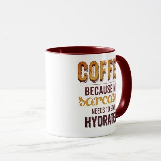 Koffie verbetert mijn Sarcasm Snarky-Mok Mok (Voorkant rechts)