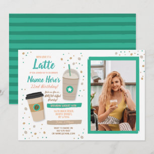 Koffie Verjaardag Latte Cafe Shop Bonen Foto Kaart