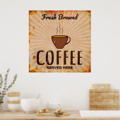 Koffie, vers gekweekt poster (Keuken)