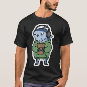 Koffie verslaafde Tonijn – Grappige trui Cartoon T-shirt