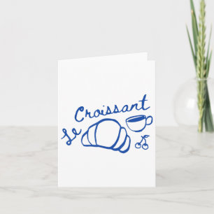 Koffie & versterker; Croissant Frans Retro Graphic Kaart
