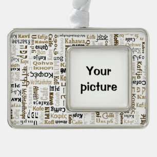 Koffie Verzilverd Kader Ornament