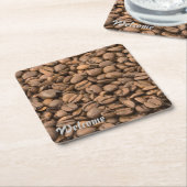 koffie vierkante kartonnen onderzetter (Schuin)