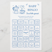 Koffie Vind de Gast Baby Bingo Spel