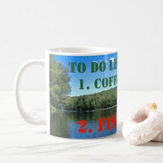 Koffie vis te doen lijst koffiemok (Met donut)