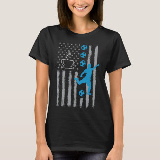 koffie voetbal- Vintage USA Amerikaanse Vlag voor T-shirt