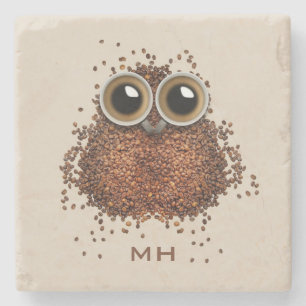 Koffie voor aangepaste monogram-onderzetters stenen onderzetter