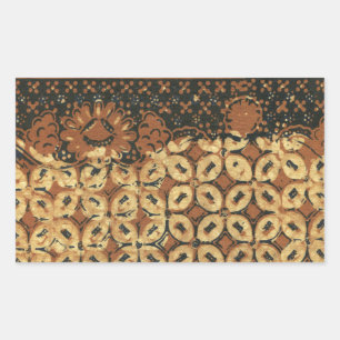Koffie voor batik-patroonontwerp rechthoekige sticker