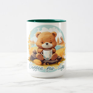 Koffie voor het leven tweekleurige koffiemok