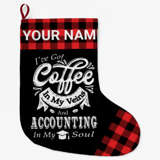 Koffie voor persoonlijke boekhouding in mijn zegen grote kerstsok