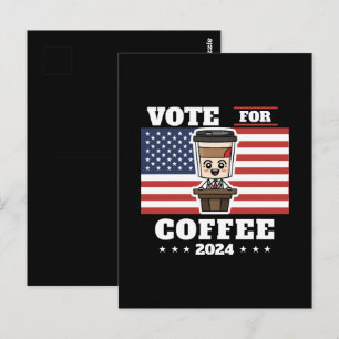 Koffie voor president, stem op koffie briefkaart